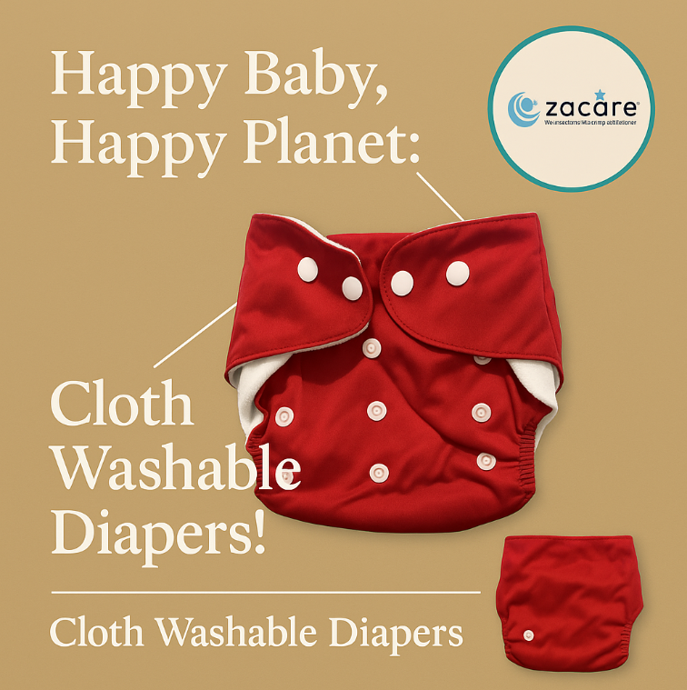 Zacare EcoComfort Washable Baby Cloth Diapers – Reusable & Adorable