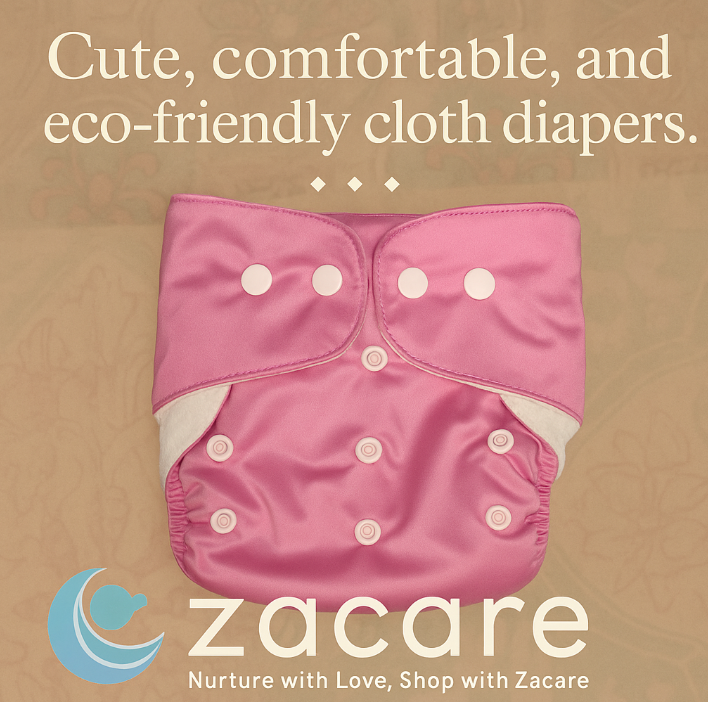 Zacare EcoComfort Washable Baby Cloth Diapers – Reusable & Adorable